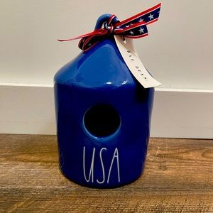 Rae Dunn Blue USA Birdhouse